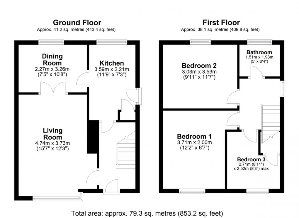 Floorplan for Greenside Drive, Huddersfield