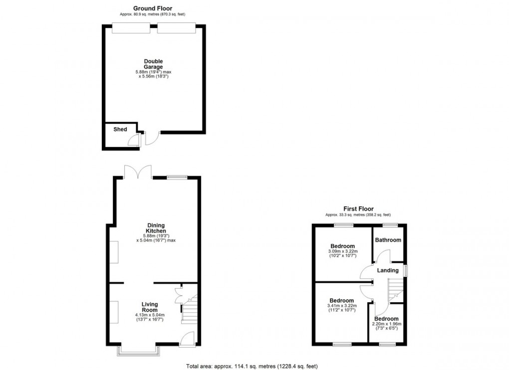 Floorplan for Thornfield Avenue, Huddersfield